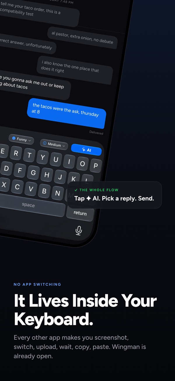 Wingman reply types and tones